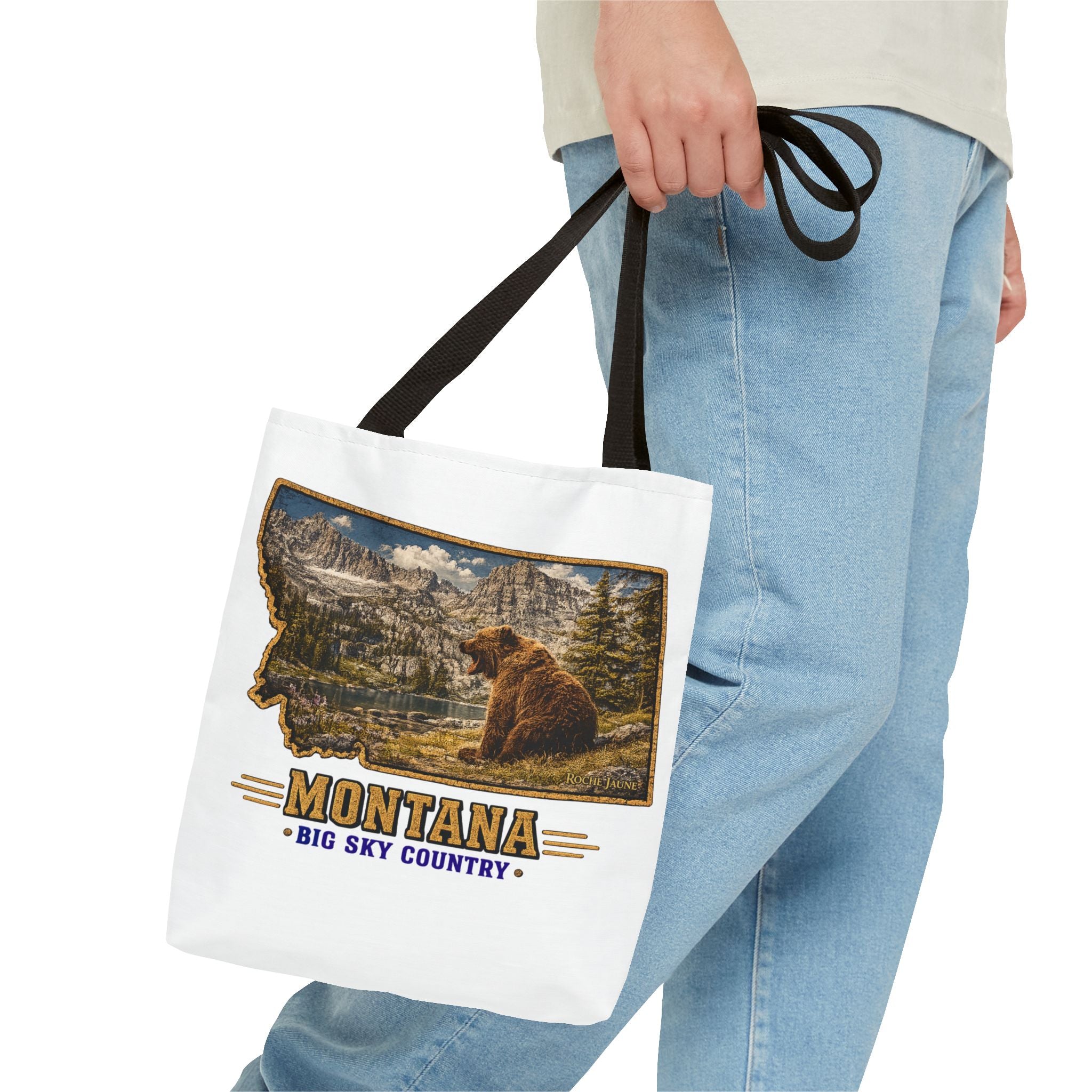 Montana Bear Canvas Tote Bag – Vintage Big Sky Country Wildlife Market Tote