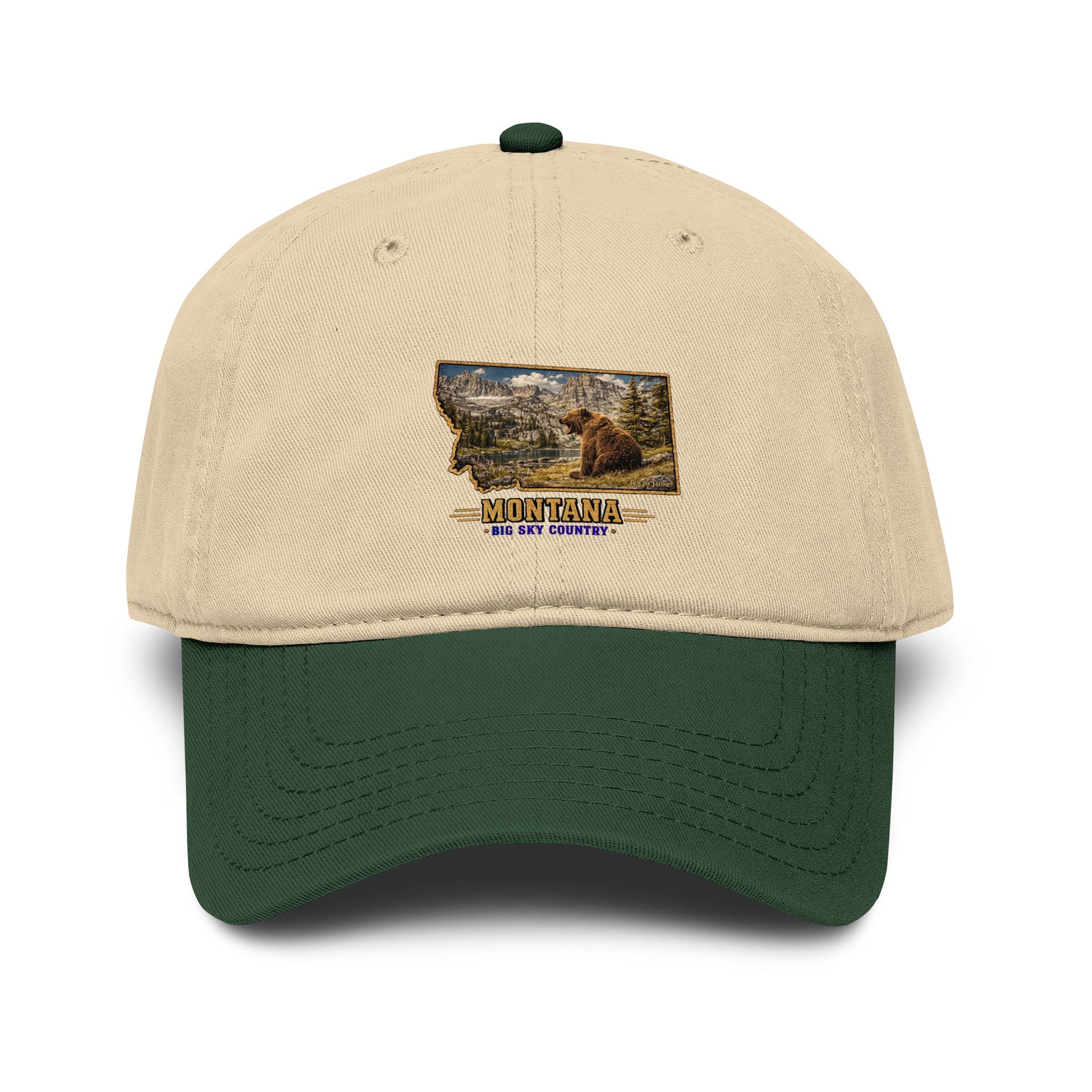Montana Bear Baseball Cap – Soft Washed Vintage Big Sky Country Hat