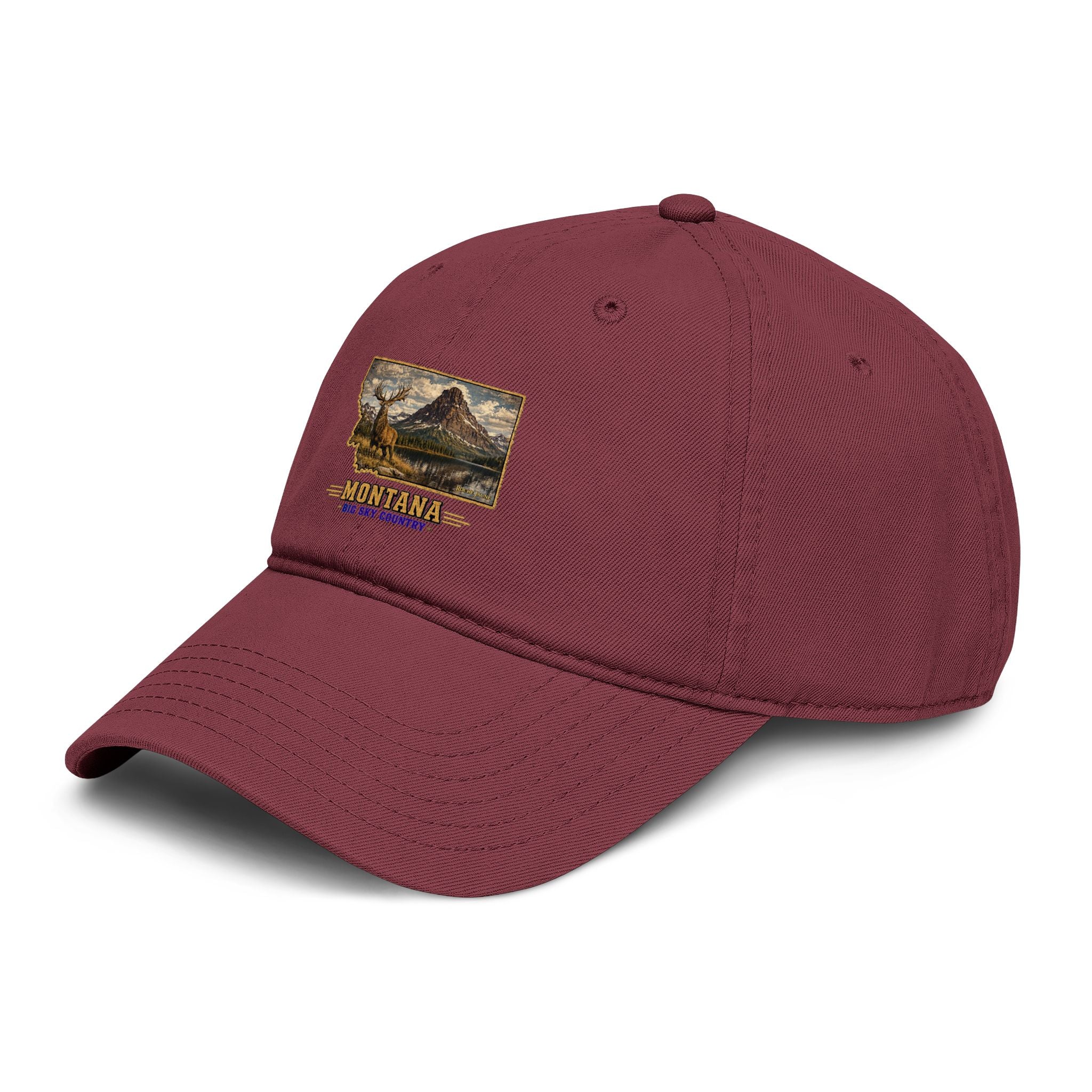 Montana Elk Baseball Cap – Soft Washed Vintage Big Sky Country Hat