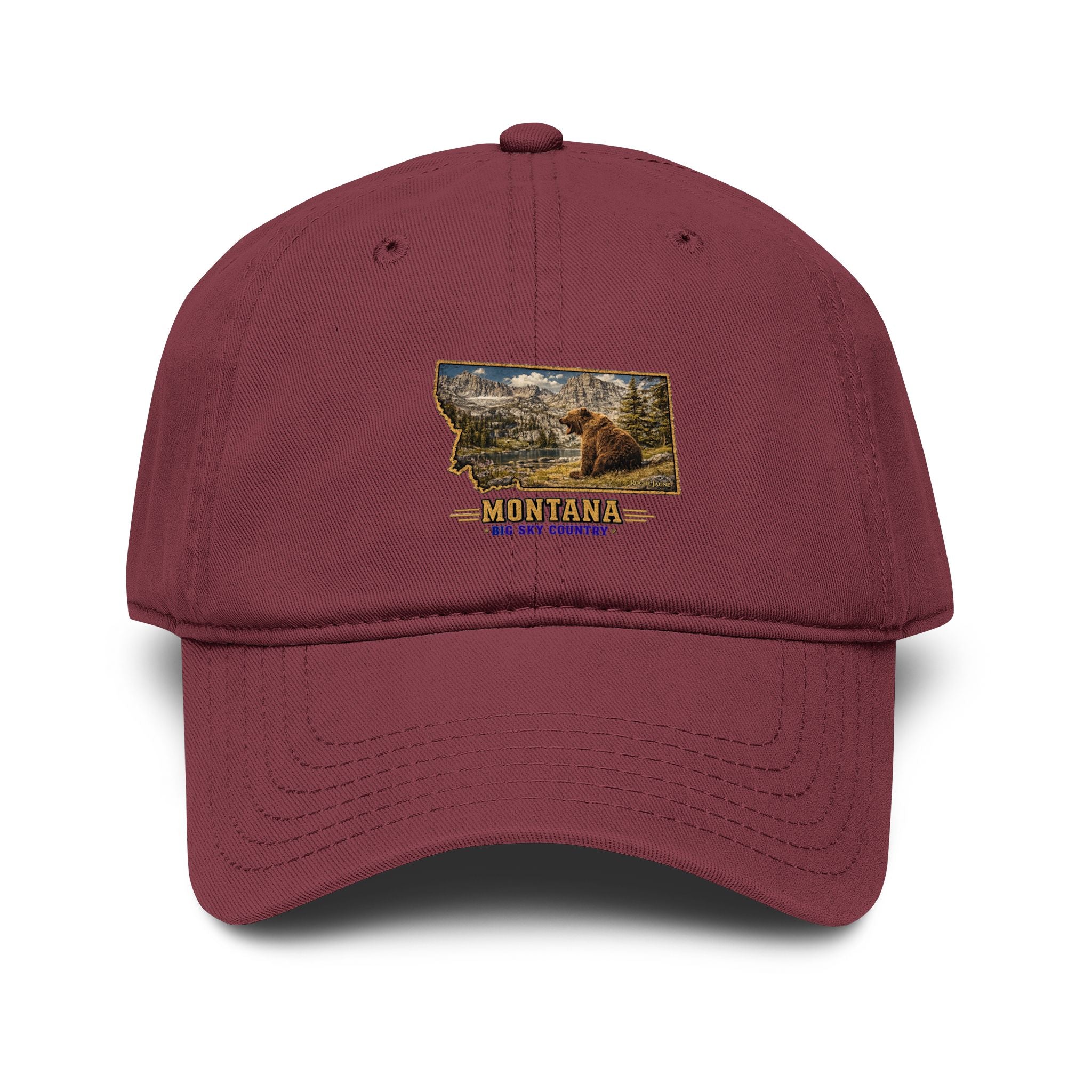Montana Bear Baseball Cap – Soft Washed Vintage Big Sky Country Hat