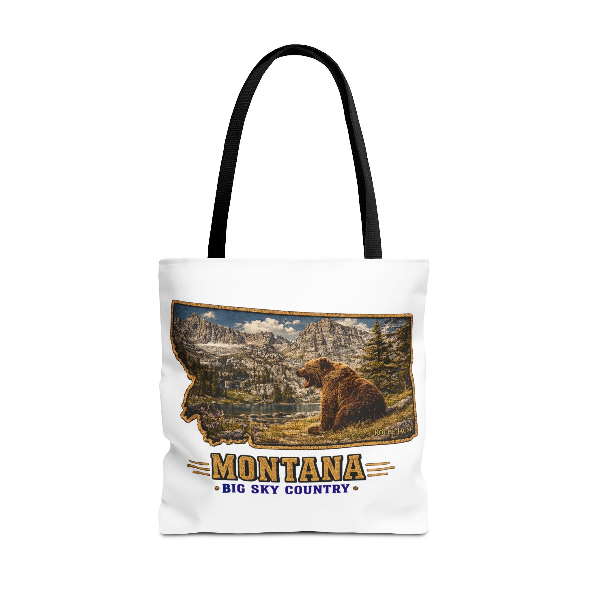 Montana Bear Canvas Tote Bag – Vintage Big Sky Country Wildlife Market Tote