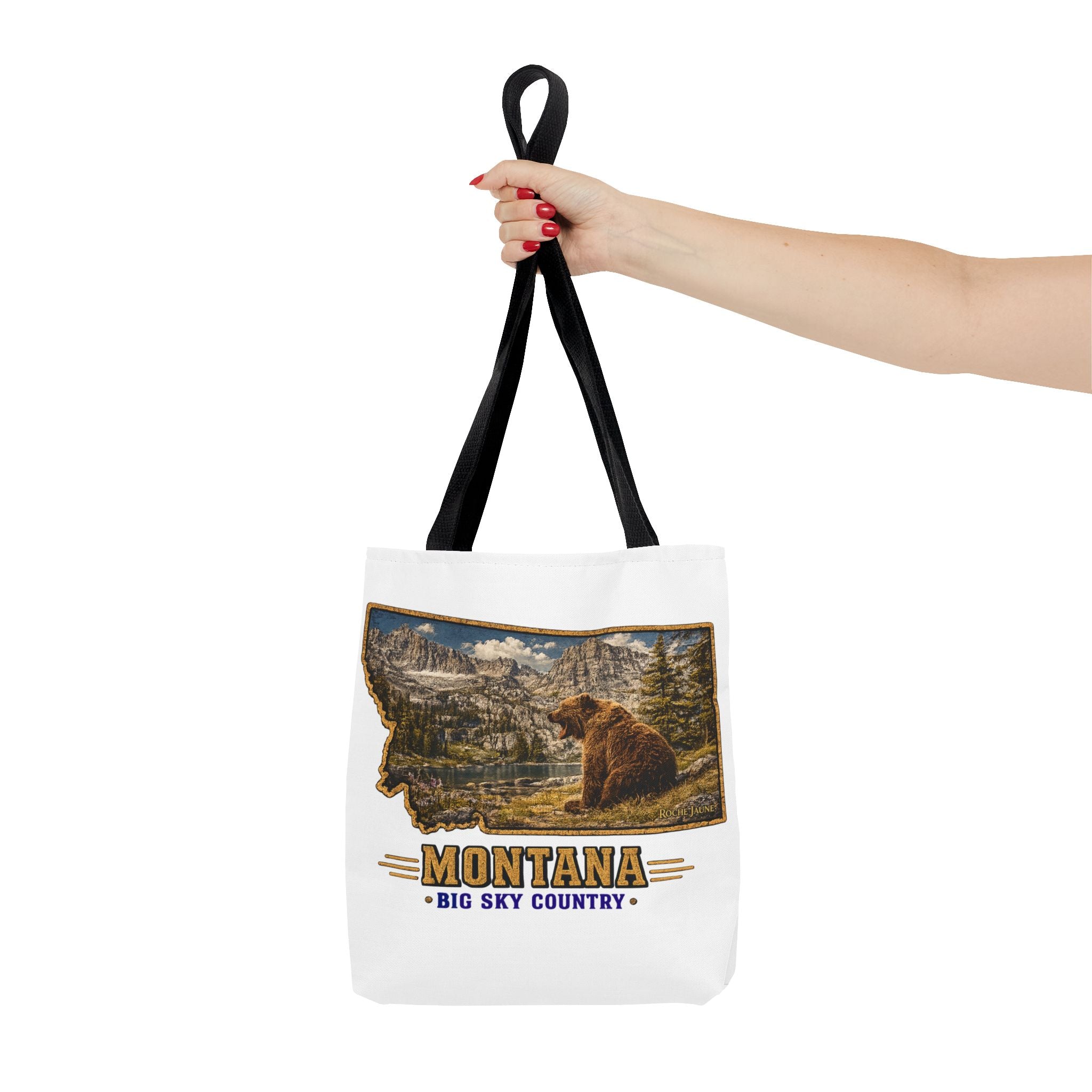 Montana Bear Canvas Tote Bag – Vintage Big Sky Country Wildlife Market Tote