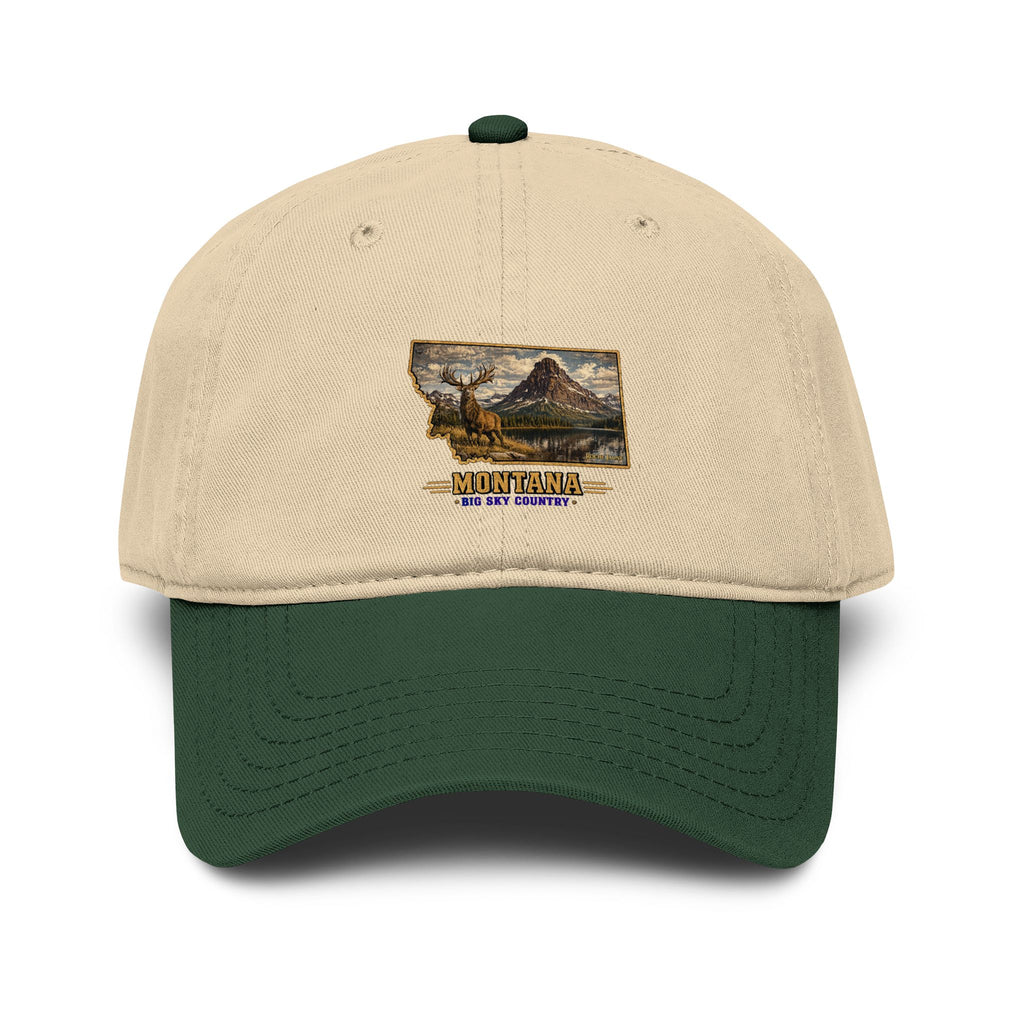 Montana Elk Baseball Cap – Soft Washed Vintage Big Sky Country Hat