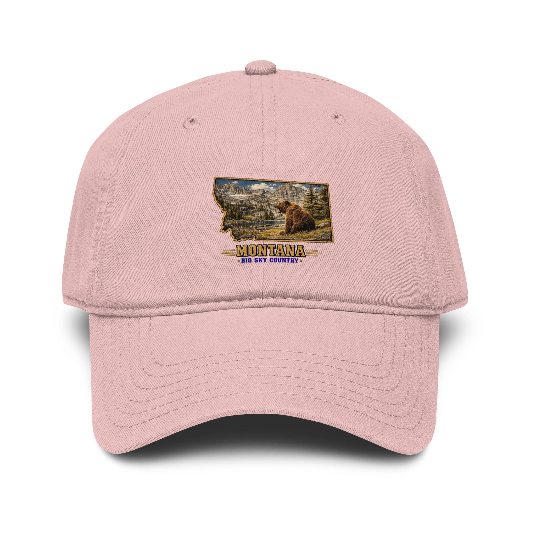 Montana Bear Baseball Cap – Soft Washed Vintage Big Sky Country Hat