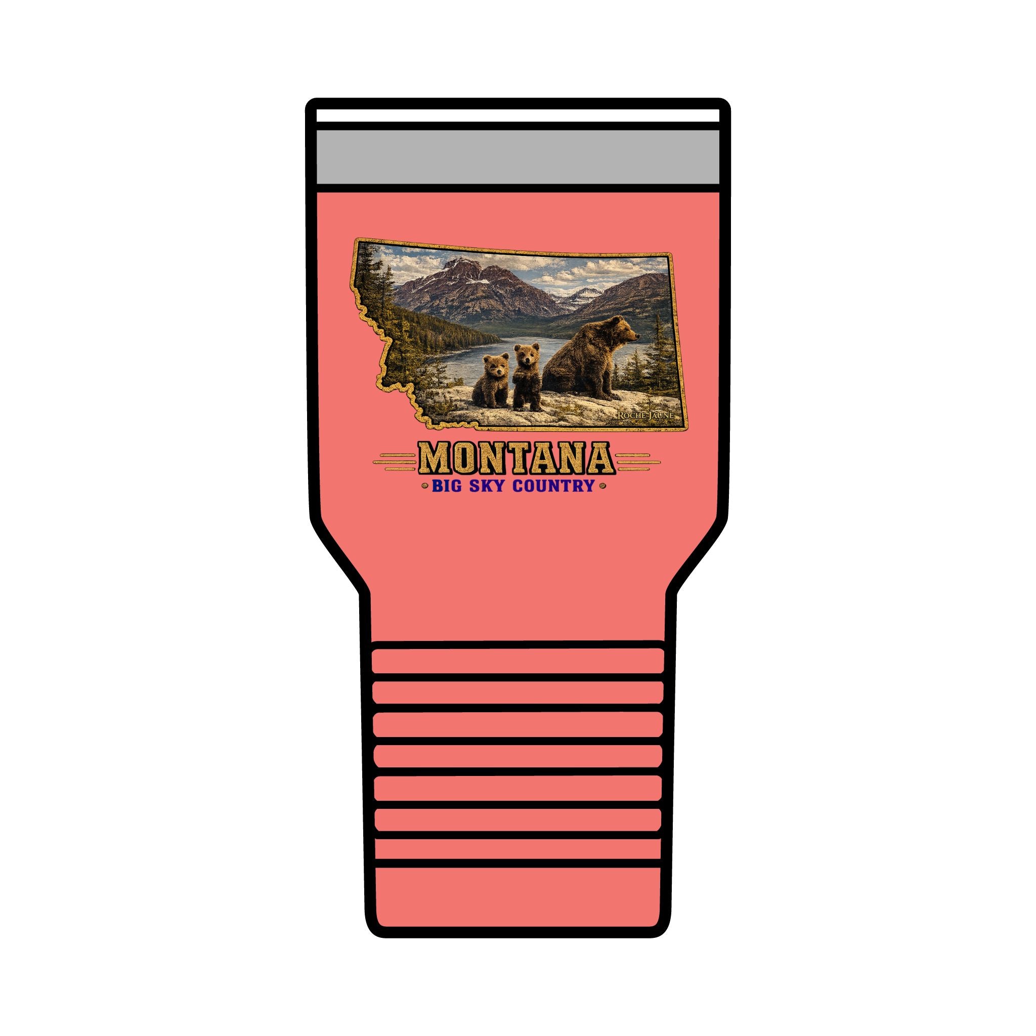 Montana Bear Family 30 oz. Tumbler – Big Sky Country Wildlife Scenic Travel Cup