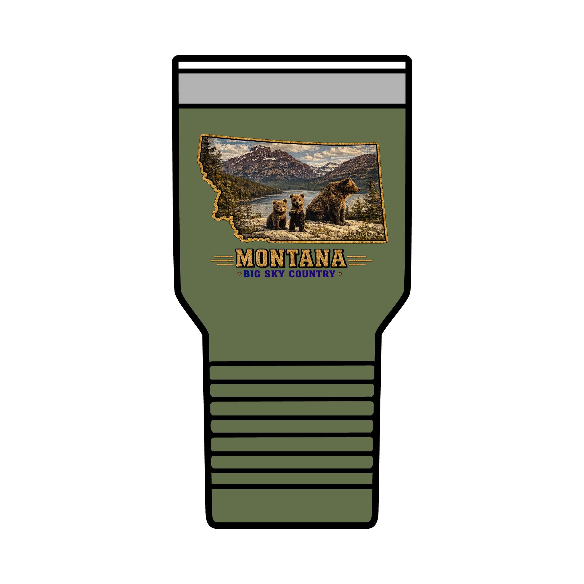 Montana Bear Family 30 oz. Tumbler – Big Sky Country Wildlife Scenic Travel Cup