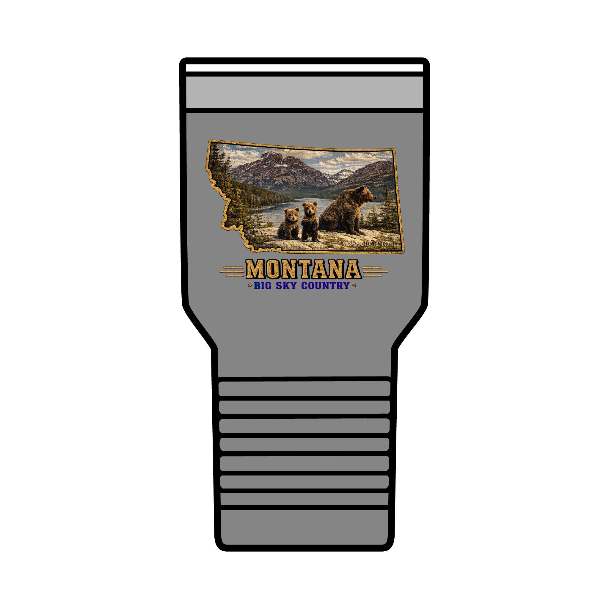 Montana Bear Family 30 oz. Tumbler – Big Sky Country Wildlife Scenic Travel Cup