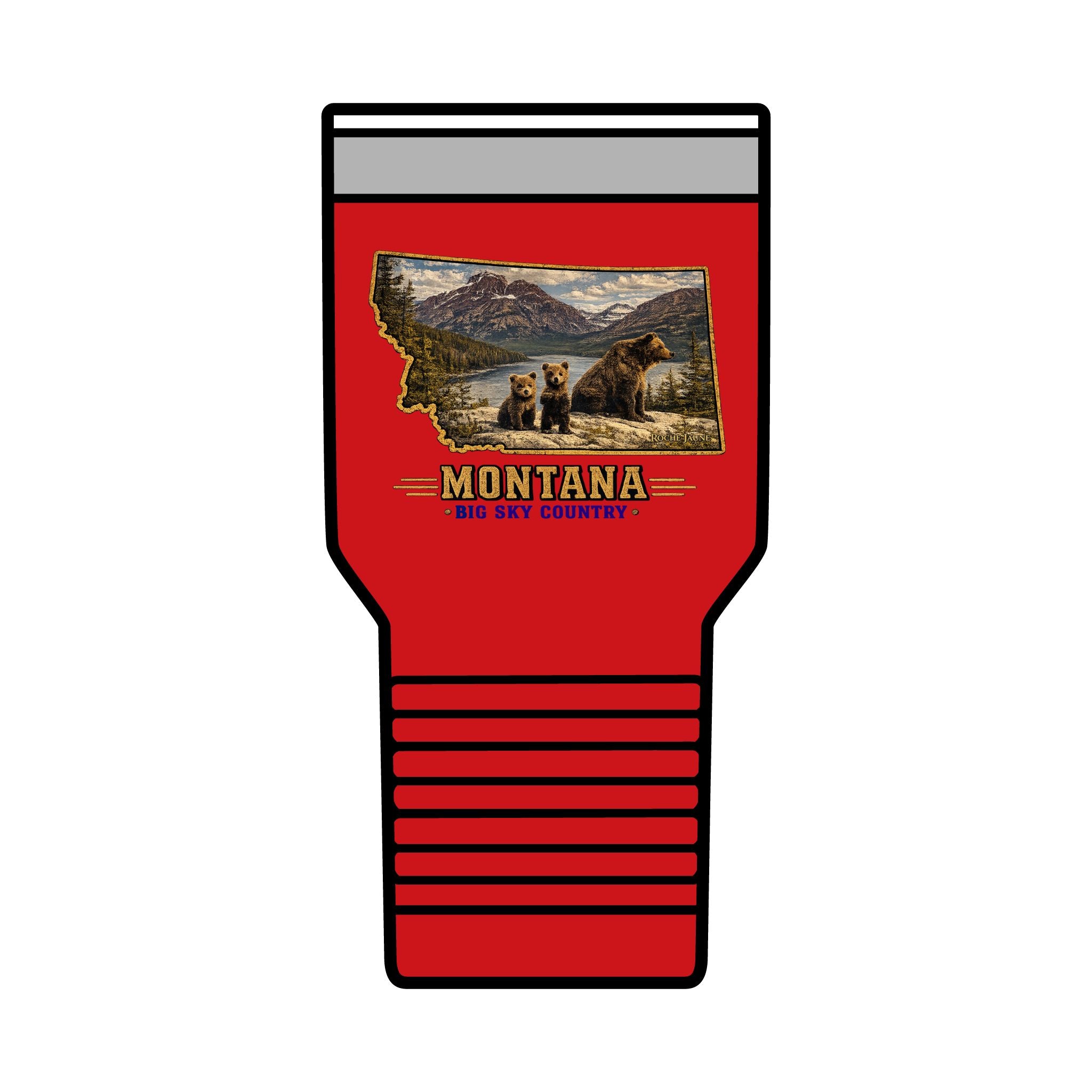 Montana Bear Family 30 oz. Tumbler – Big Sky Country Wildlife Scenic Travel Cup