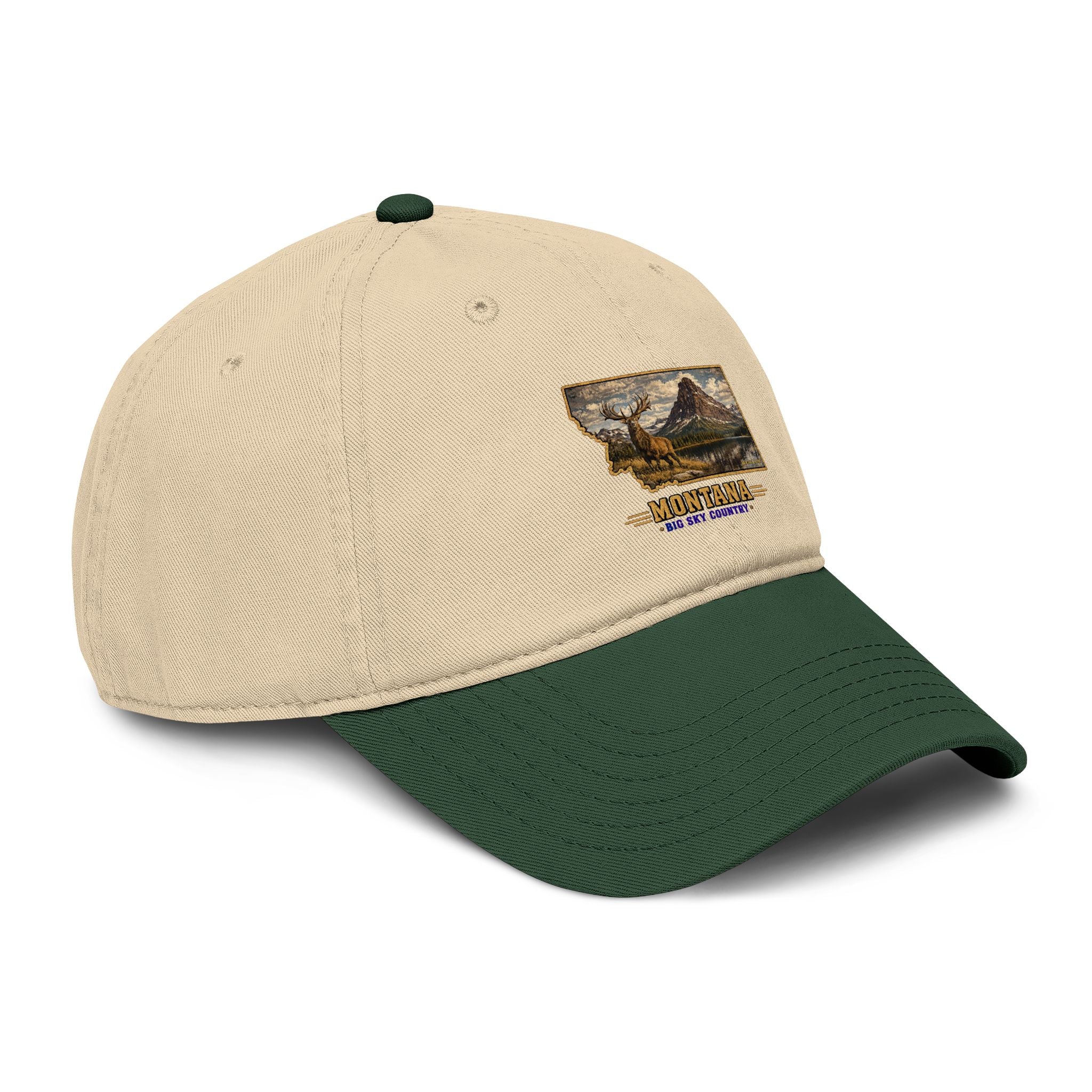 Montana Elk Baseball Cap – Soft Washed Vintage Big Sky Country Hat