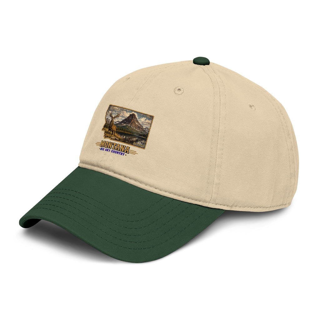 Montana Elk Baseball Cap – Soft Washed Vintage Big Sky Country Hat
