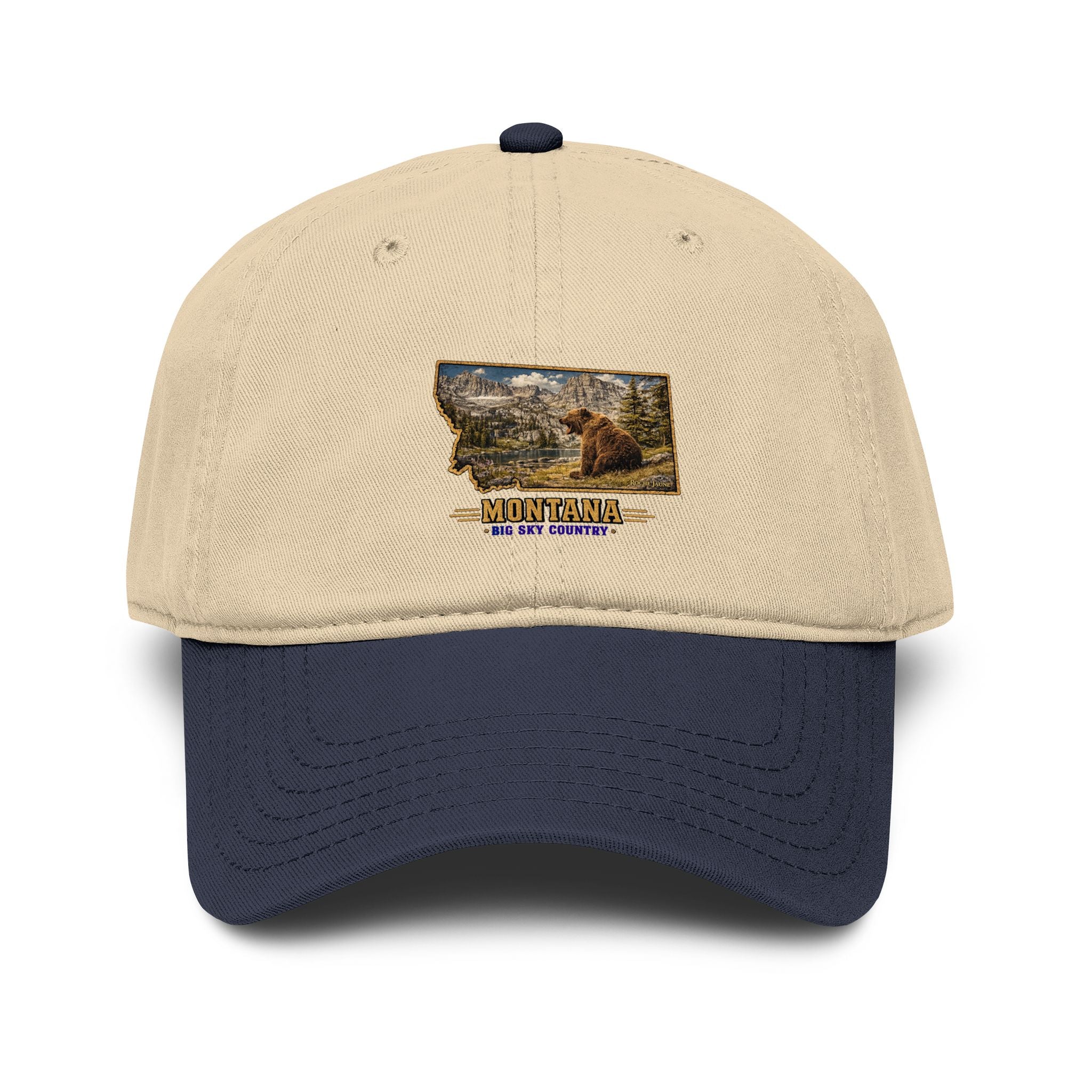 Montana Bear Baseball Cap – Soft Washed Vintage Big Sky Country Hat