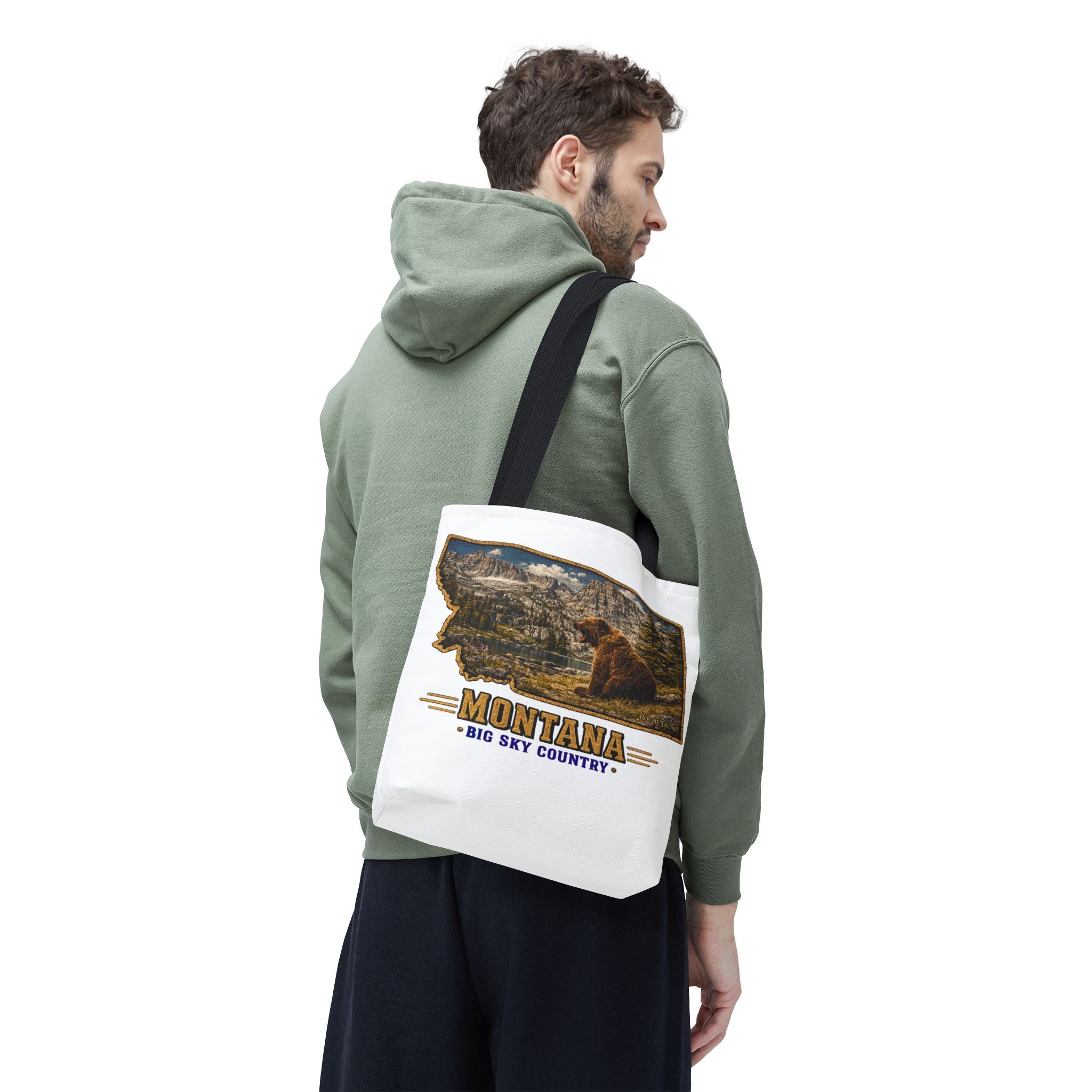 Montana Bear Canvas Tote Bag – Vintage Big Sky Country Wildlife Market Tote