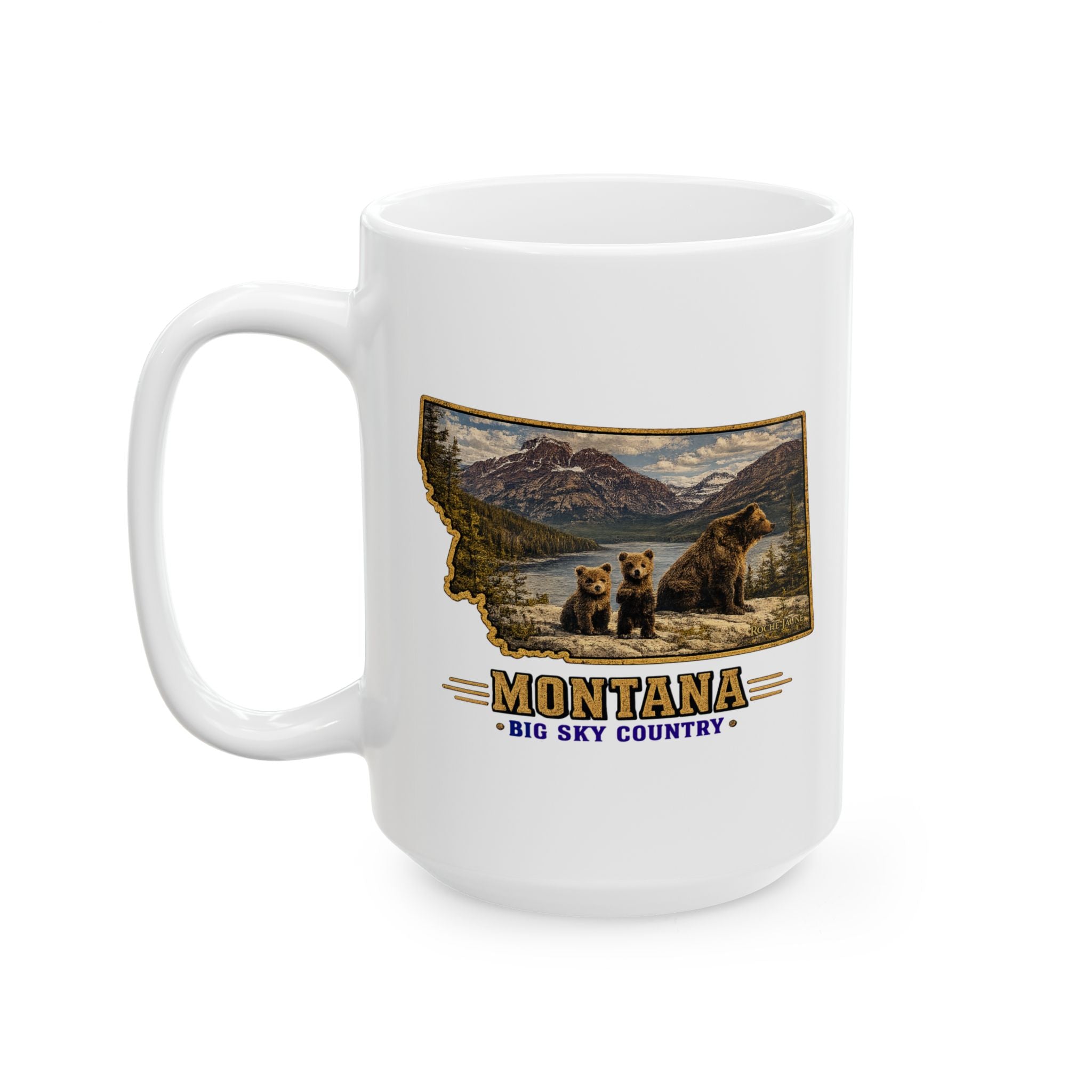Montana Bear Family Coffee Mug 11 oz./15 oz. – Big Sky Country Wildlife Scenic Campfire Cup
