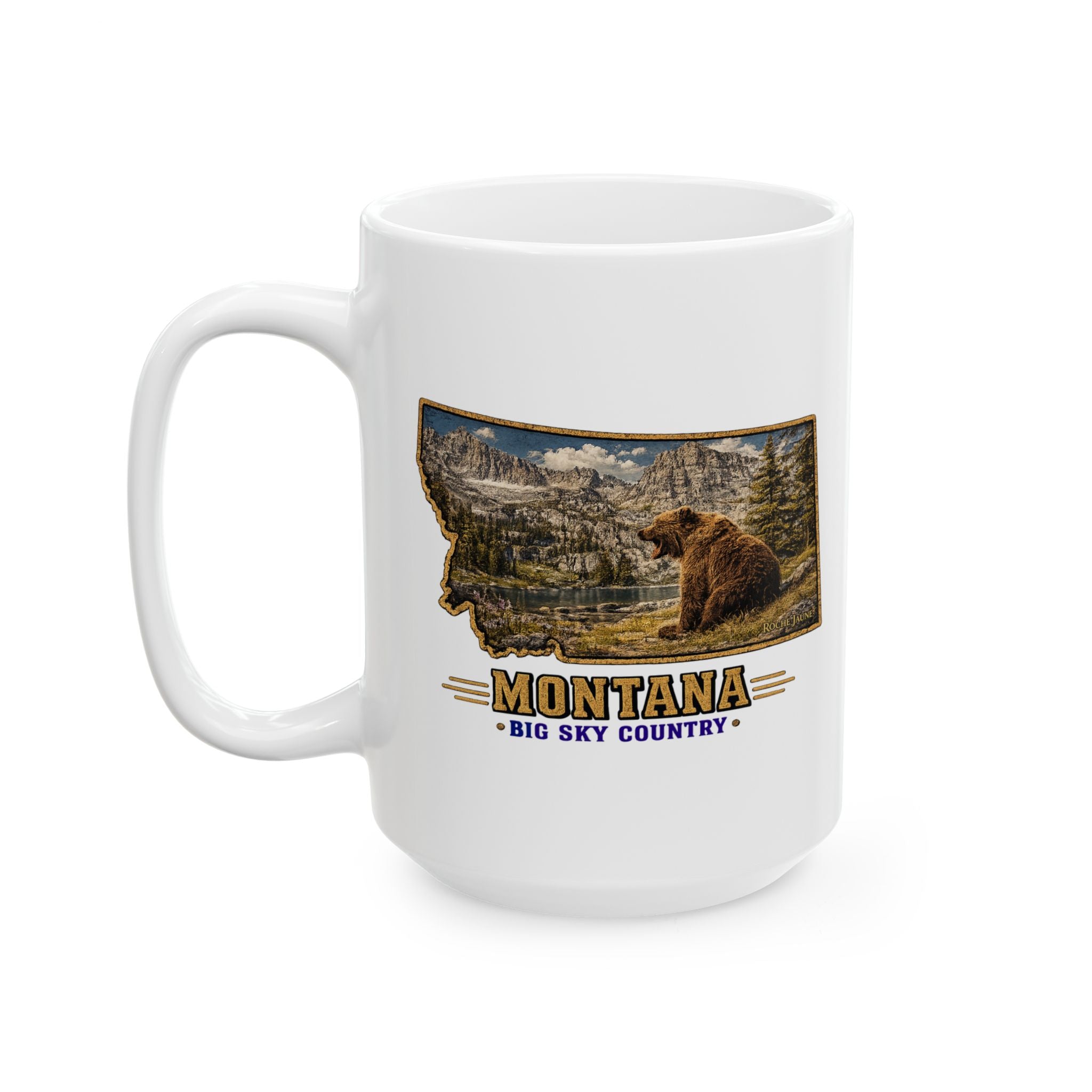 Montana Bear Coffee Mug 11 oz./15 oz. – Big Sky Country Wildlife Scenic Campfire Cup