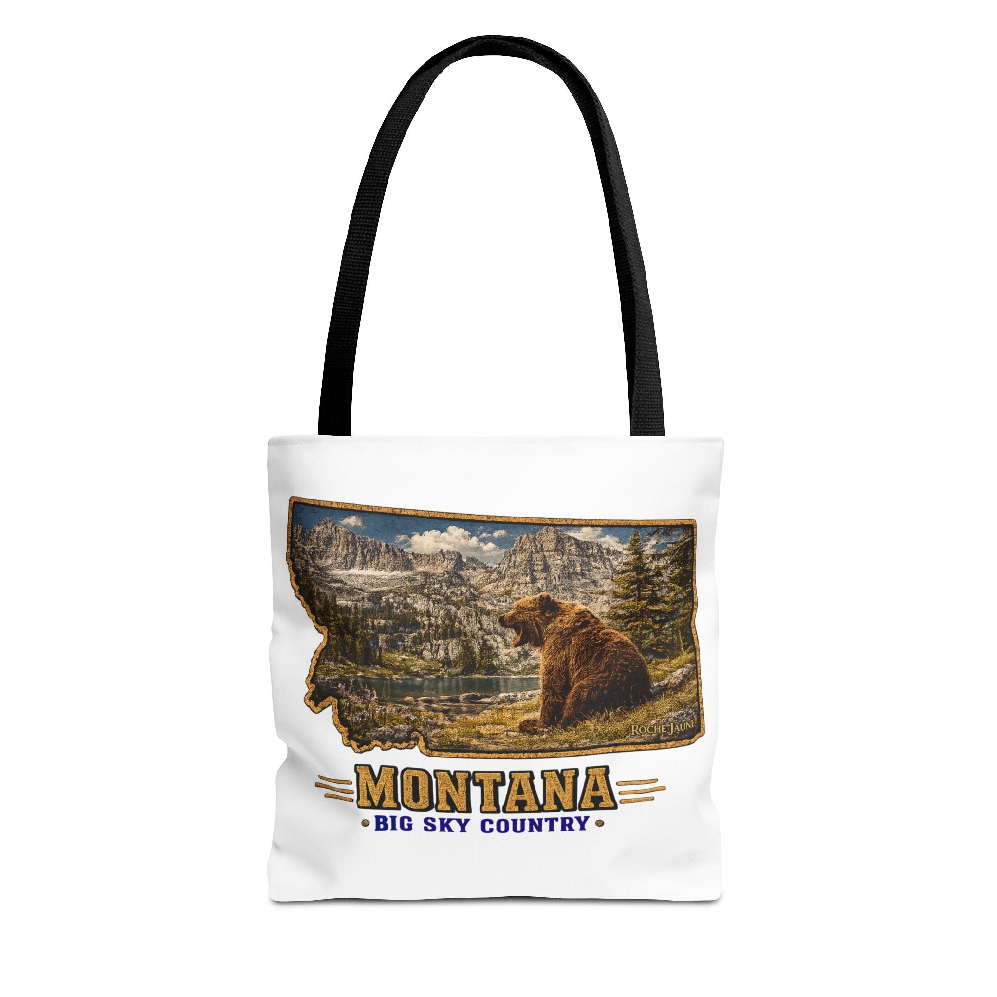 Montana Bear Canvas Tote Bag – Vintage Big Sky Country Wildlife Market Tote