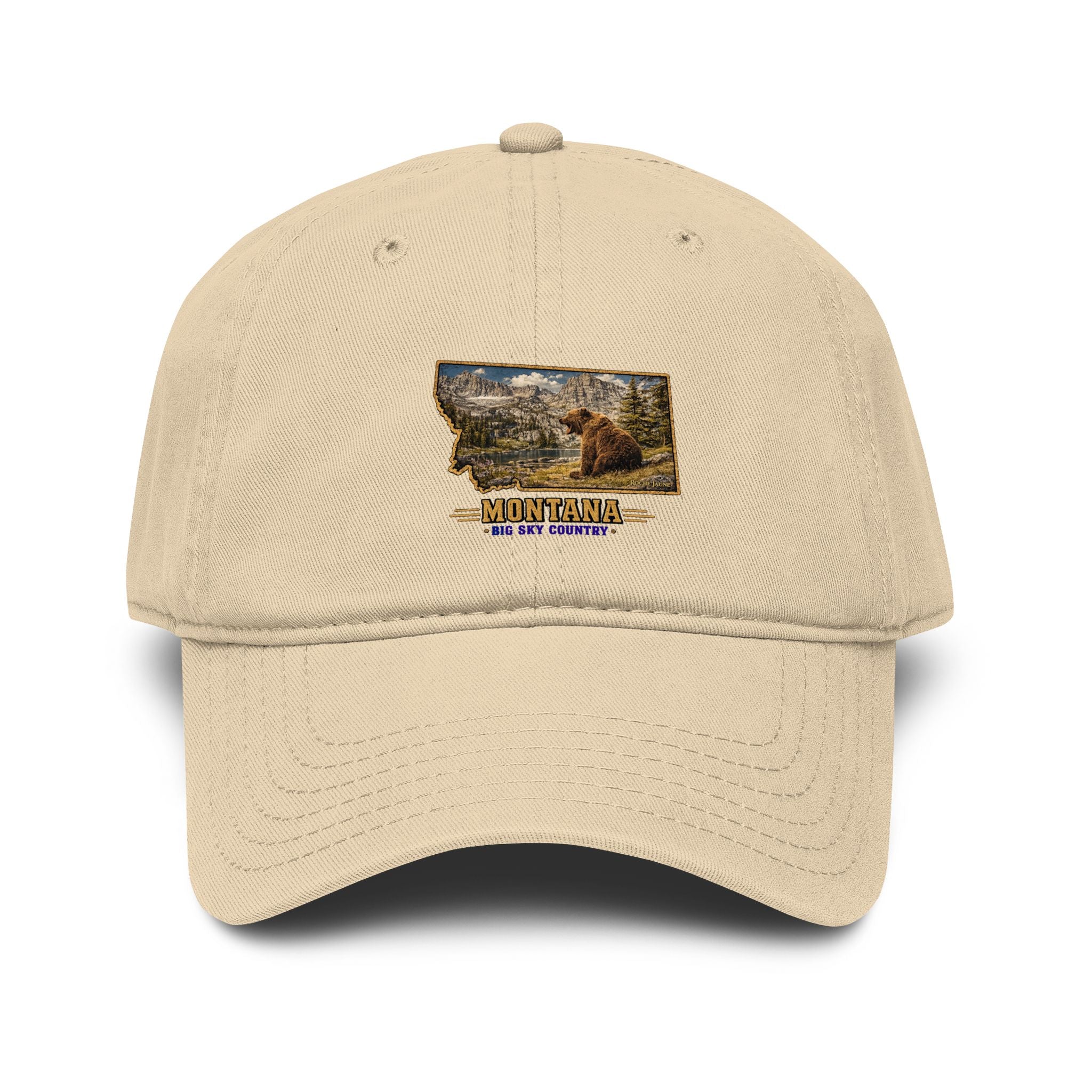 Montana Bear Baseball Cap – Soft Washed Vintage Big Sky Country Hat