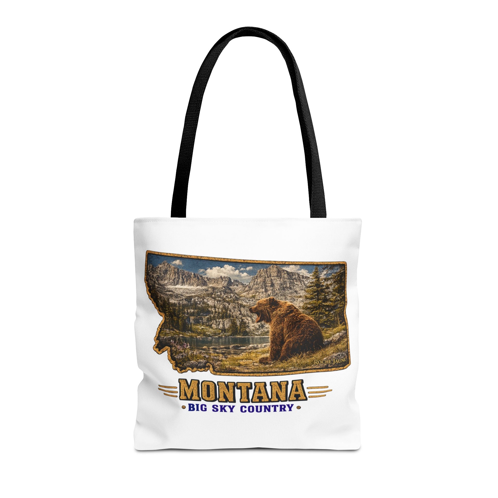 Montana Bear Canvas Tote Bag – Vintage Big Sky Country Wildlife Market Tote